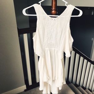 Free People Cream Open Back Tunic